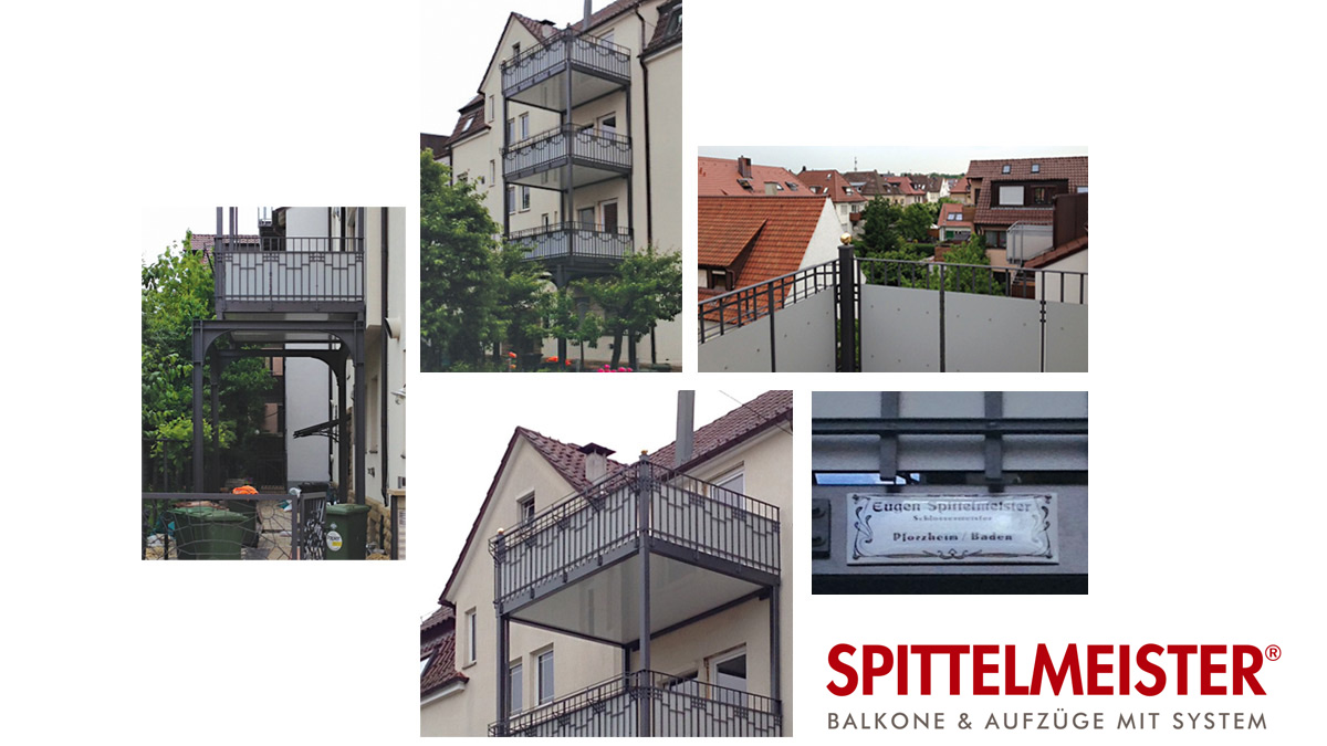 Nachträglich angebaute Balkone aus Aluminium an einem Jugendstilhaus in Stuttgart